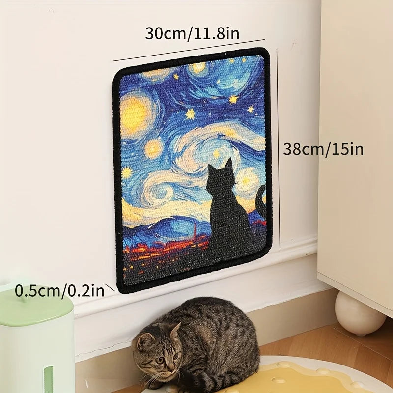 Griffoir Mural pour Chat — Tapis Griffoir Fixation Murale, Tissu Doux et Résistant pour Griffes d'Intérieur